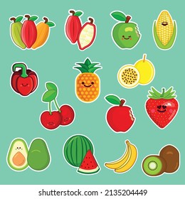 Conjunto de lindos antecedentes de frutas