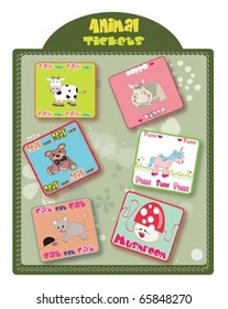 Set of cute and funny animals cards