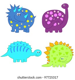 Set of cute funny Dinosaurs