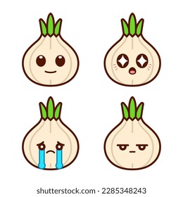 Set of Cute Garlic Stickers