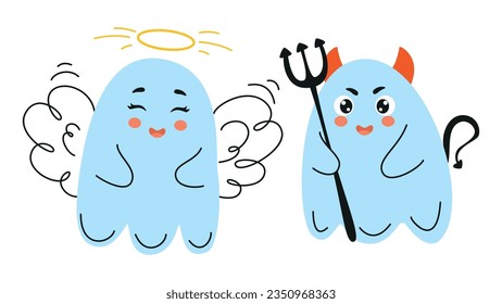 set of cute ghosts, doodle halloween, ghost, cute ghost, doodle ghost, halloween ghost 