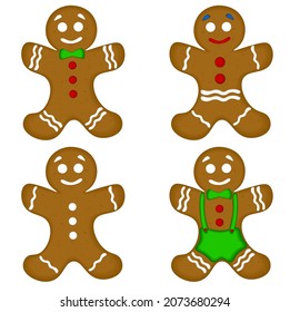 A set of cute gingerbread men