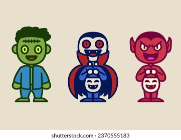 Set of cute Halloween Character 