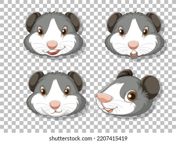 Set süße Hamster-Kopfgrafik