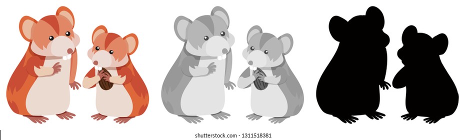 Set süße Hamstergrafik
