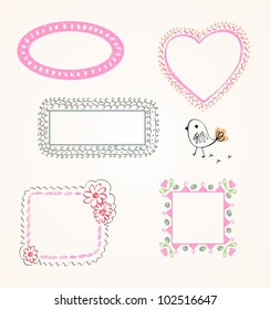 Set of cute hand drawn babies Frames