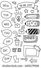 Set of cute hand drawn banners for Notebook