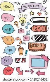 Set of cute hand drawn banners colour for Notebook