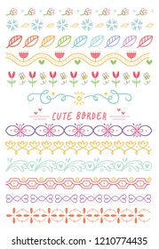 Set of cute hand drawn border