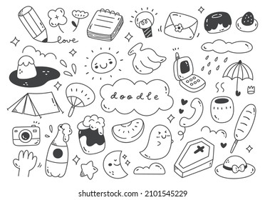 Set of cute hand drawn doodle vector illustration