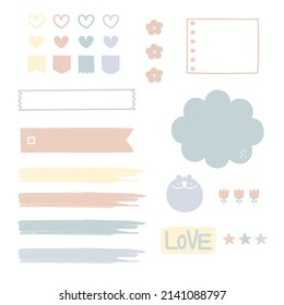 set of cute hand drawn, doodle text box with icon, speech bubble balloon, text box, flat design, vector, illustration