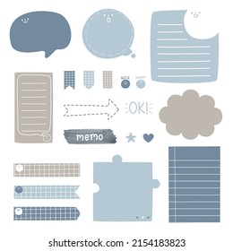 set of cute hand drawn, doodle text box with icon, speech bubble balloon, flat design, vector, illustration
