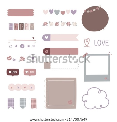 set of cute hand drawn, doodle text box with icon, speech bubble balloon, text box, flat design, vector, illustration