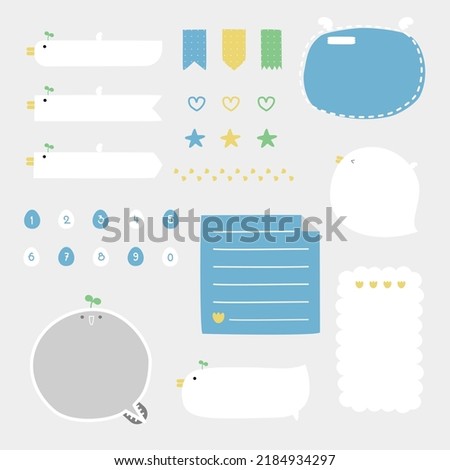set of cute hand drawn, doodle text box with icon, speech bubble balloon, text box, flat design, vector, illustration