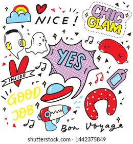 Set of cute hand drawn doodles