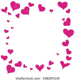 Set of cute hand drawn red stars. Valentines day greeting card or wedding invitation background party design. Vector illustration.