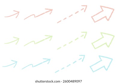 A set of cute, hand-drawn arrow illustrations in pastel colors.