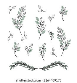Set of cute hand-drawn Spring flowers. Many bright and beautiful flowers. Vector illustration. Great for a sell-out, banner, frame, website, landing page, flyer, postcard, print or email.