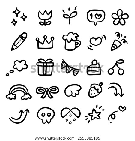 Set of cute handrawn icons