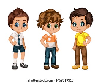 Set Cute Handsome Boys Stylish Clothes Stock Vector (Royalty Free ...