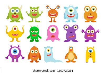 Cute Monster Vector Set Creature Cartoon Stock Vector (Royalty Free ...