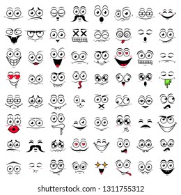 Set of cute happy smiley emotions,vector illustration