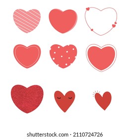 A set of Cute Heart Doodle Element