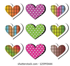 Set of cute heart icons