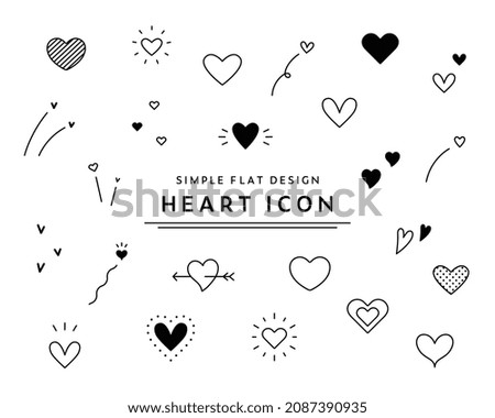 A set of cute heart icons.
Simple and flat design. These illustrations are related to love, girls, etc.
