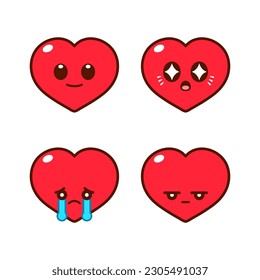 Set of Cute Heart Stickers