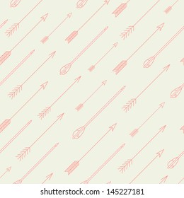 A set of cute hipster arrows, hand drawn doodles
