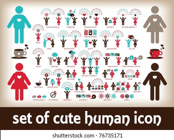 Set Of Cute Human Icon