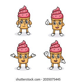 Diseño de mascota de helados preciosos