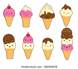 a set of cute ice creams for summer party and others
