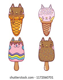 Set of cute icecreams