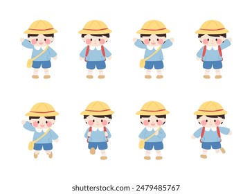Set of a cute japanese student