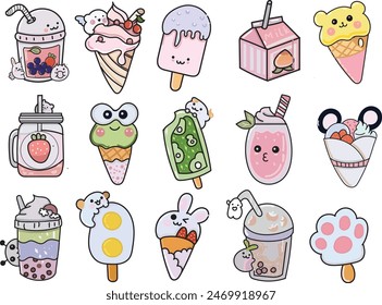 Eine süße kawaii food Vektorillustration 