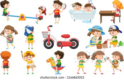 Set Cute Kids Objects Illustration Stock Vector (Royalty Free ...