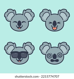 Set of Cute Koala Stickers