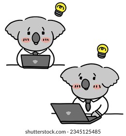 Un juego de kalas lindas trabajando en laptops.