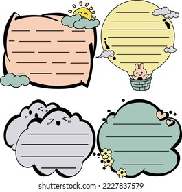 set of cute labels for notebooks or journal