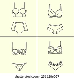 A set of cute lace bikini items for women