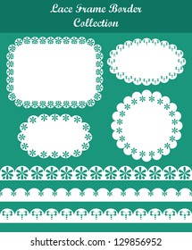 set of cute lace elements. vector illustration