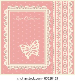 set of cute lace elements. vector illustration