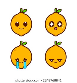Set of Cute Lemon Stickers