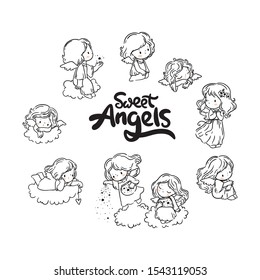 Set with cute little angels/ funny cupids