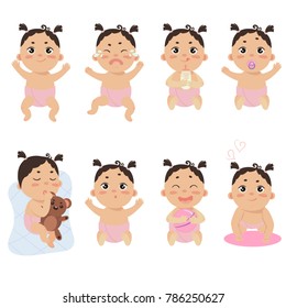 Baby Girl Boy Sitting On White Stock Vector (Royalty Free) 1486504421