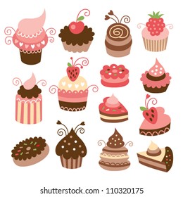 set of cute little cakes