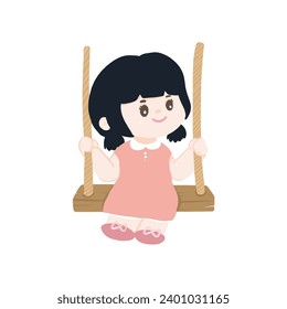 set of cute little child pose vector elements cute