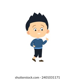 set of cute little child pose vector elements cute